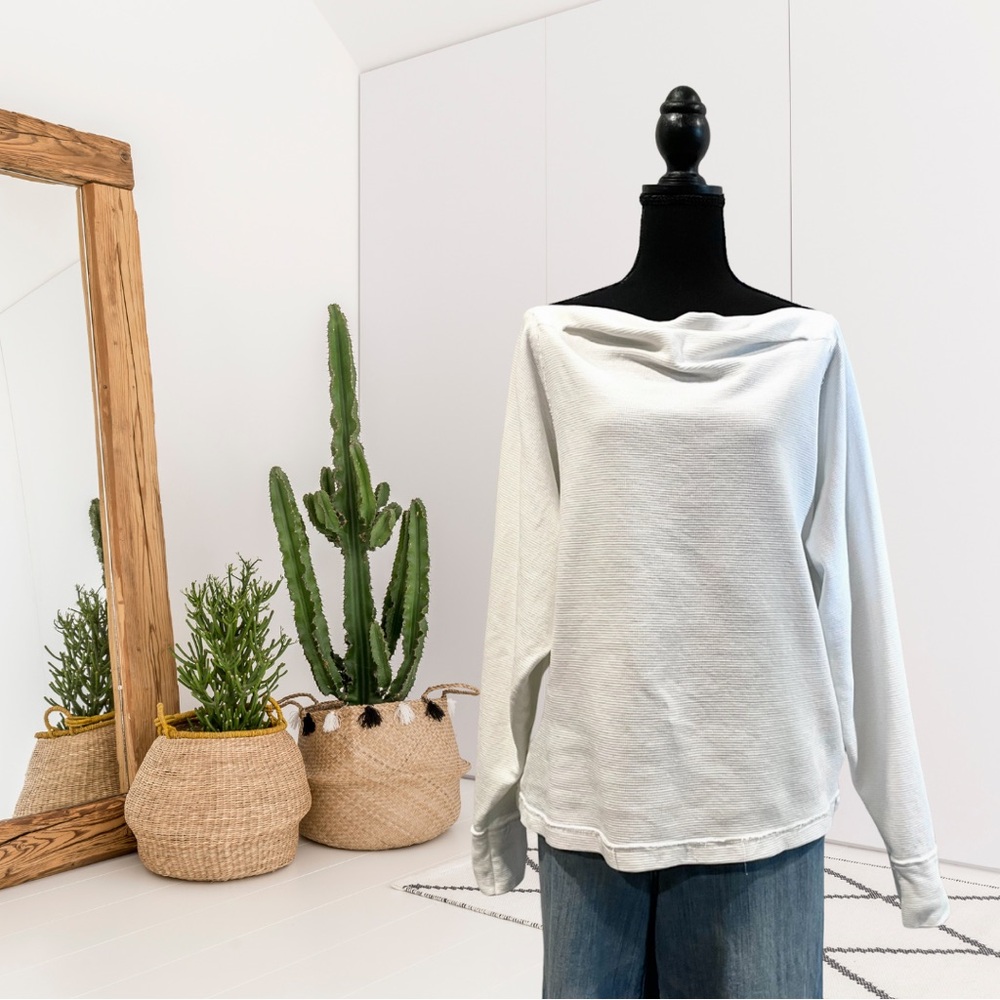 We The Free Wide Neck Waffle Knit Top